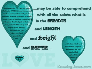 Ephesians 3:18 Beloved of God (aqua)